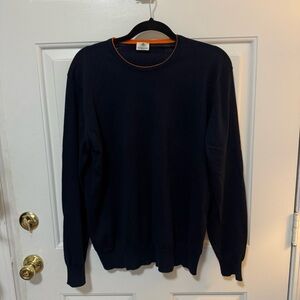 Borrelli Napoli Navy Cotton Sweater Size 52 Or US Size XL